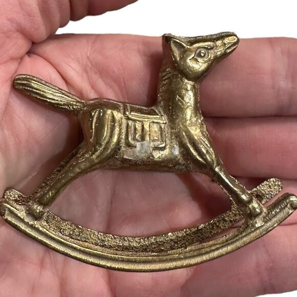 Solid Brass Miniature Rocking Horse - Picture 6 of 6